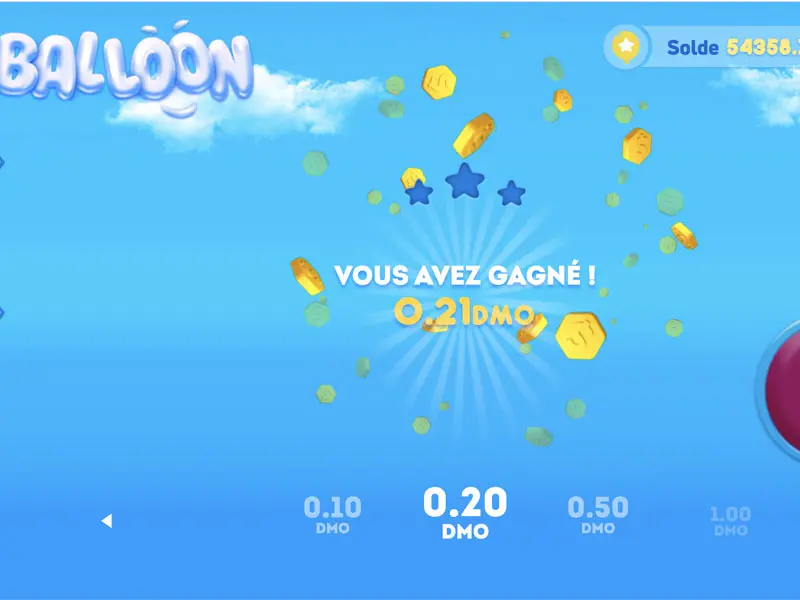 Balloon en JugaBet con un globo inflado a un alto multiplicador, una mano a punto de retirar y una pantalla de victoria destacando grandes recompensas.